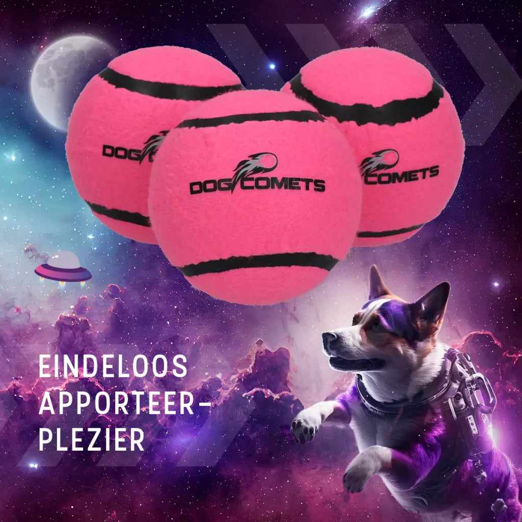 Dog Comets Tennisbal Starlight S Roze (3-pack)