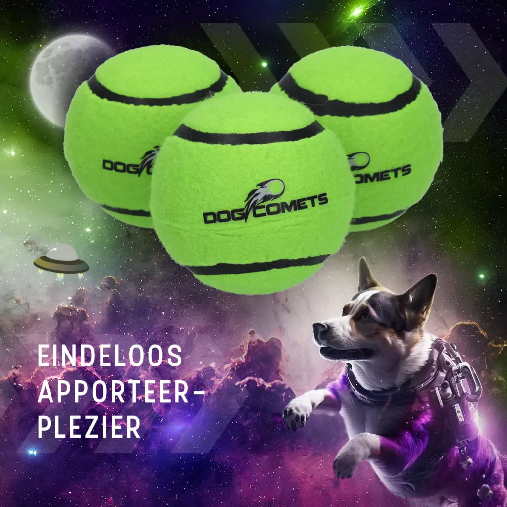 Dog Comets Tennisbal Starlight S Groen (3-pack)