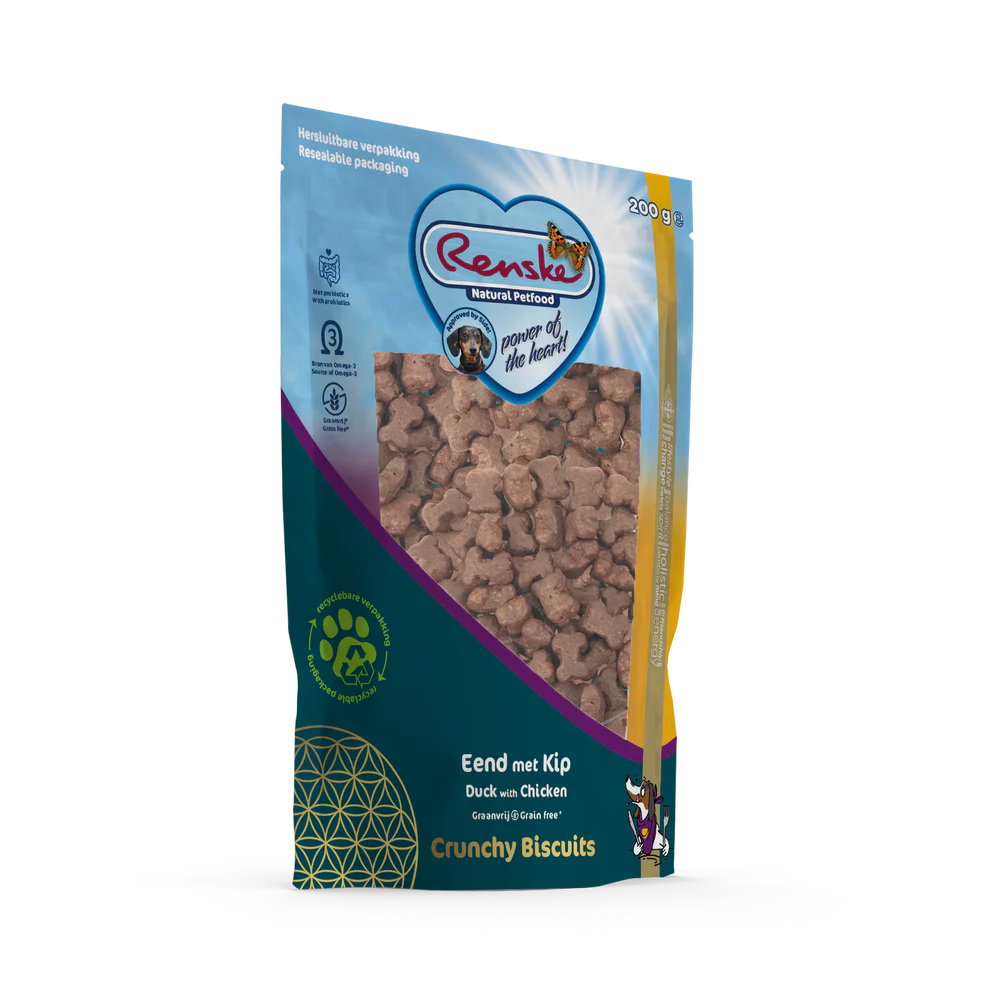 Renske Gez Bel Hnd Crunchy Eend met Kip 200 gram