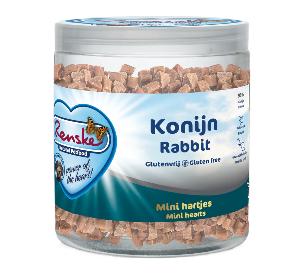 Renske Vlees Hartjes Konijn  - Hond gezonde beloning