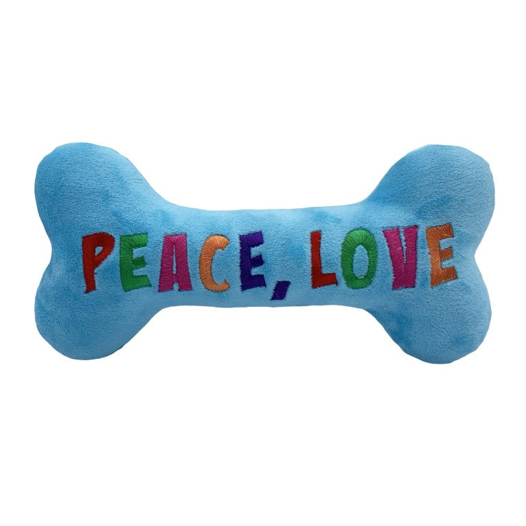 Lulubelles Power Plush Holiday Peace, Love, Belly Rubs Bone