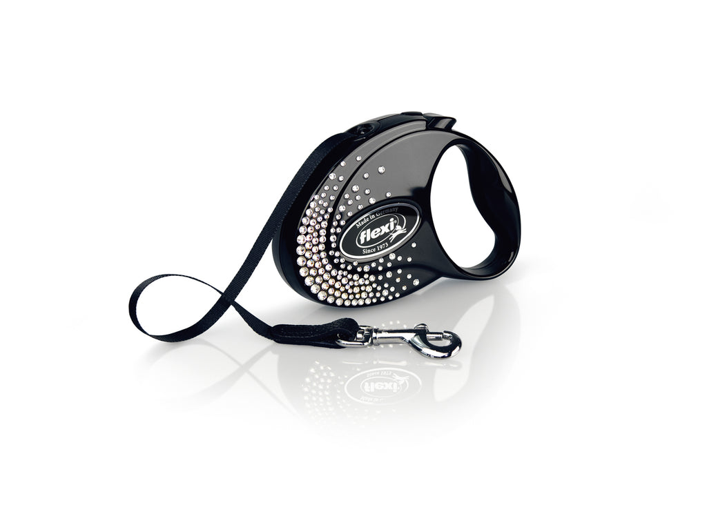 Flexi Glam Splash Crystal S 3 m Black
