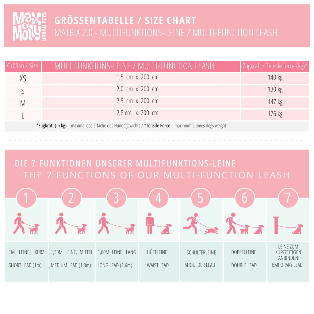 Multifunctional Leash - Matrix 2.0 2 M Zwart