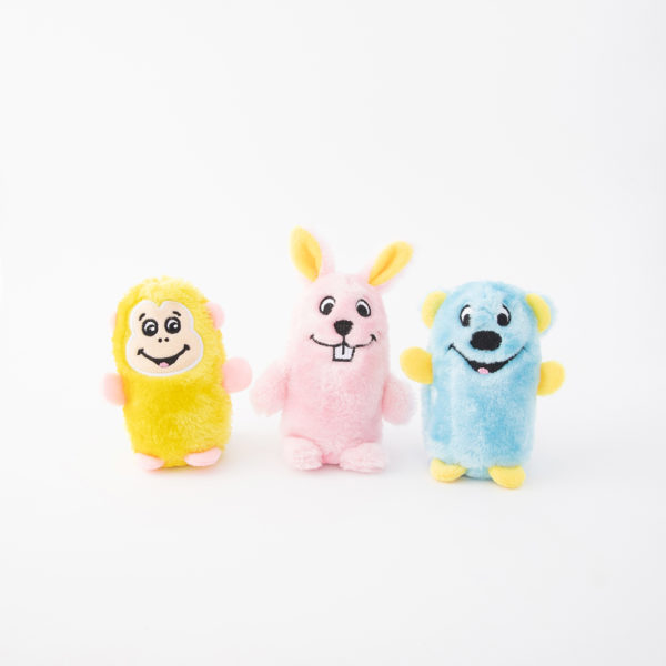 Squeakie Buddies – Pack of 3 ( Bear, Bunny, Monkey ) Zippy Paws