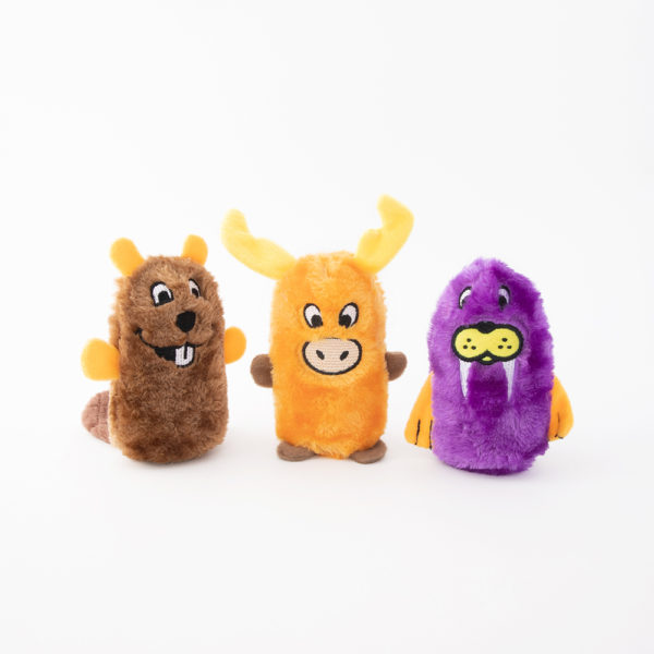 Squeakie Buddies – Pack of 3 ( Beaver, Moose, Walrus ) Zippy Paws